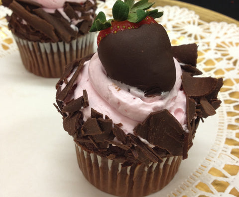 Chocolate Dipped Strawberry Specialty Cupcake